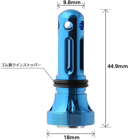 送料無料　サンライク（SANLIKE）リールスタンド スピニング リール 用 リールホルダー ラインストッパー フックキーパー付き アルミ製 超軽量/耐食海釣り　SE-22-blue